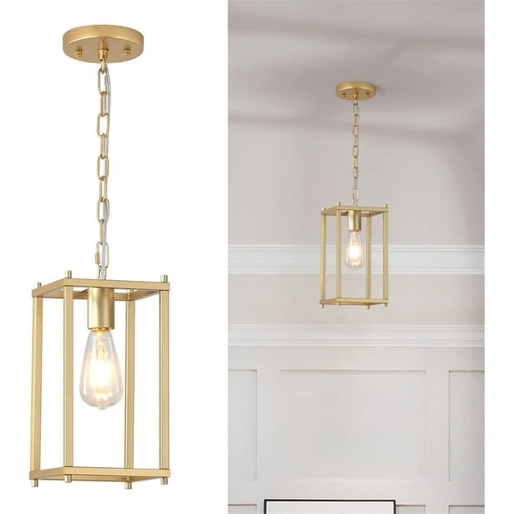 Metal square pendant light fixture Adjustable chain suspension pendant lighting for Restaurant Entrance Hall Kitchen Island