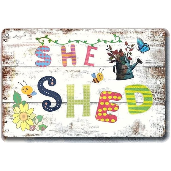 Metal tin Sign Funny Mom's Garden She Shed Vintage Decor Home Garden Porch Decor Patio Wall Decoration Woman Cave 8x12 Inch Plaque Retro Signs