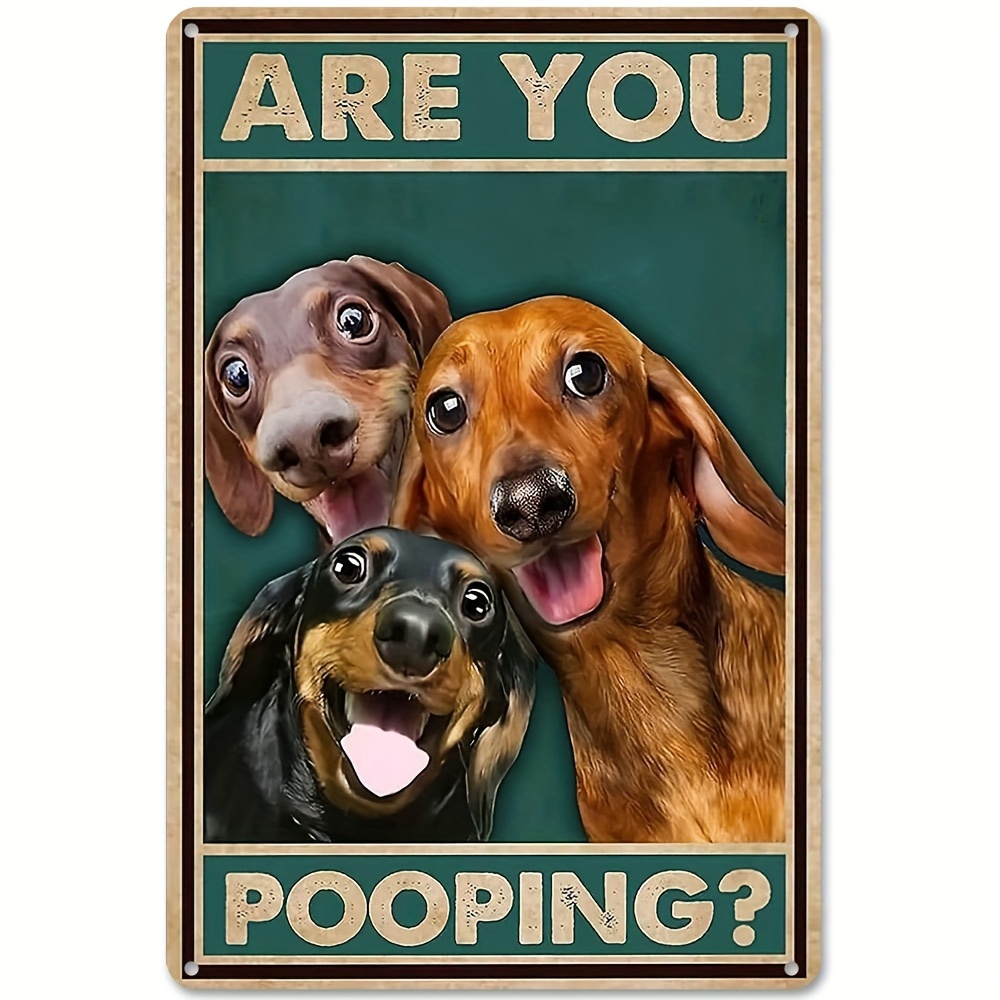 TopPacific Funny 'Are You Pooping?' Metal Tin Sign - 12x16 Inch Bathroom Wall Decor