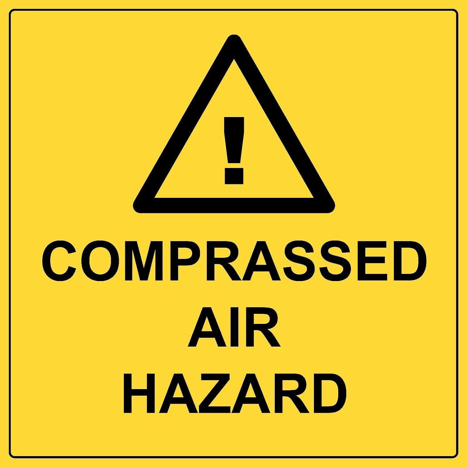 Metal warning sign 12x12 inches Warning Compressed Air Hazard Sign