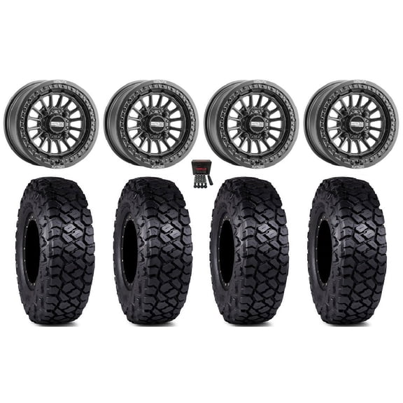 MetalFX Delta Bdlk 15" Wheels Bk 30" Intersect Tires Kawasaki Mule Pro FXT