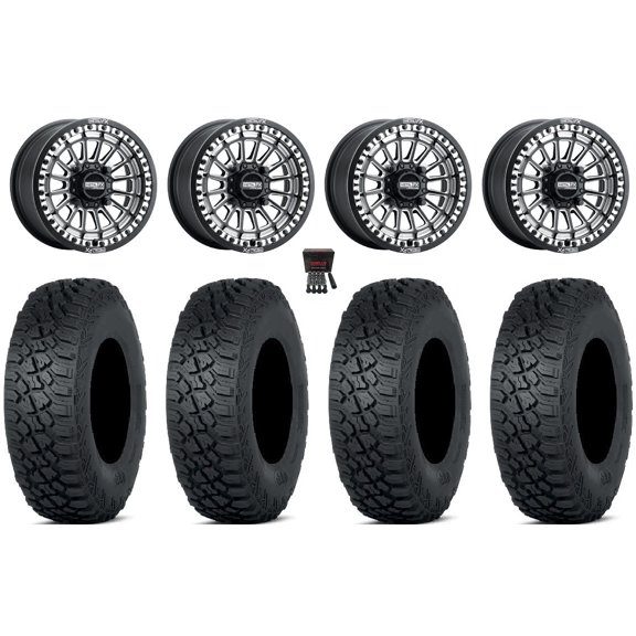 MetalFX Delta Bdlk CC 15" Wheels Bk 30" TenacityXNR8ply Tires KawasakiMuleProFXT