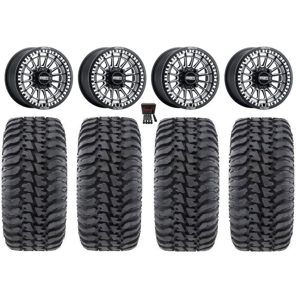 MetalFX Delta Bdlk CC 15" Wheels Bk 32" Regulator Tires Kawasaki Teryx Mule