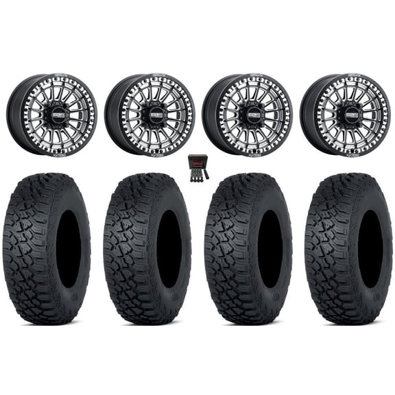 MetalFX Delta Bdlk CC 15" Wheels Bk 33" Tenacity XNR Tires Kawasaki TeryxMule