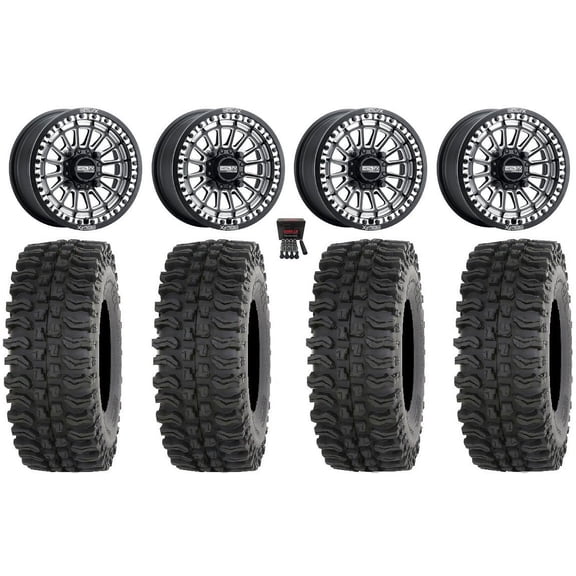 MetalFX Delta Bdlk CC 15" Wheels Bk 35" BDC Tires Kawasaki Teryx Mule