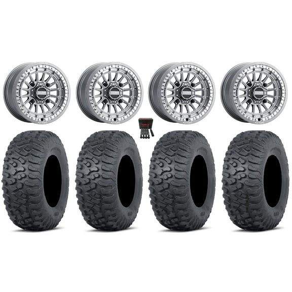 MetalFX Delta Bdlk CC 15" Wheels Gm 30" Terra Hook Tires Kawasaki Teryx Mule