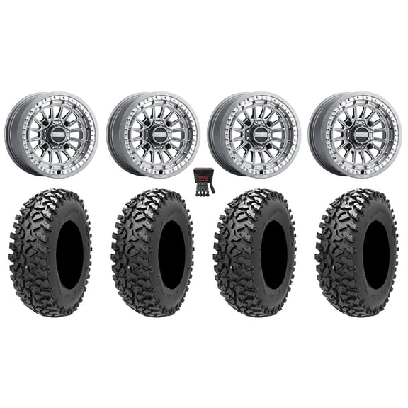 MetalFX Delta Bdlk CC 15" Wheels Gm 32" Rampage Fury Tires Kawasaki Mule Pro FXT
