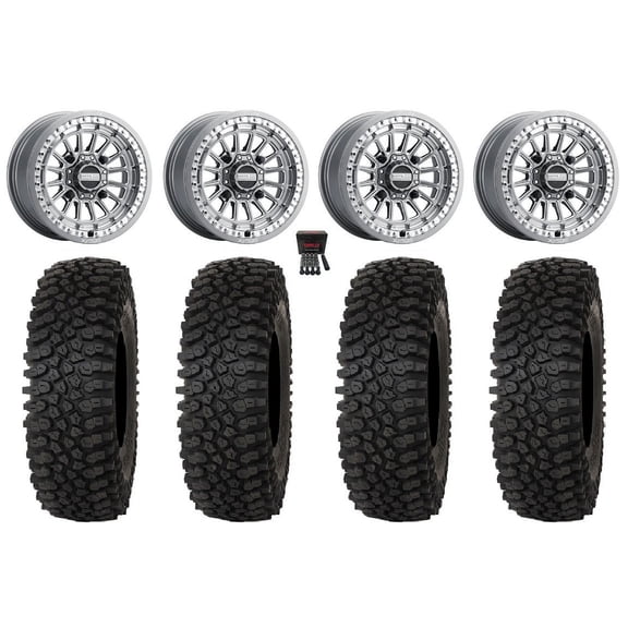 MetalFX Delta Bdlk CC 15" Wheels Gm 32" Roctane ST Tires Kawasaki Teryx Mule