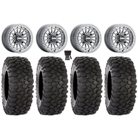 MetalFX Delta Bdlk CC 15" Wheels Gm 33" XC450 Tires Kawasaki Teryx Mule