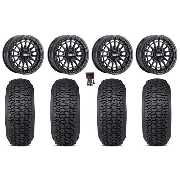 MetalFX Delta R Bdlk 15" Wheels Bk 35" Regulator 2 Tires Polaris RZR Turbo R & Pro R Ranger 1500 Xpedition