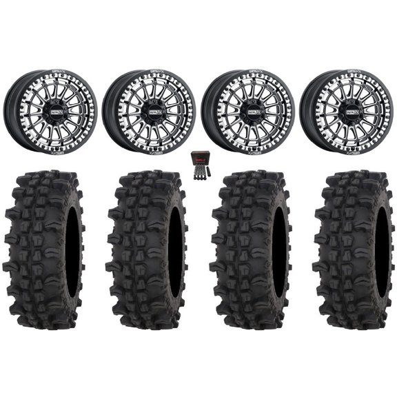 MetalFX Delta R Bdlk CC 15" Wheels Bk 32" ACP Tires Polaris RZR Turbo R & Pro R Ranger 1500 Xpedition