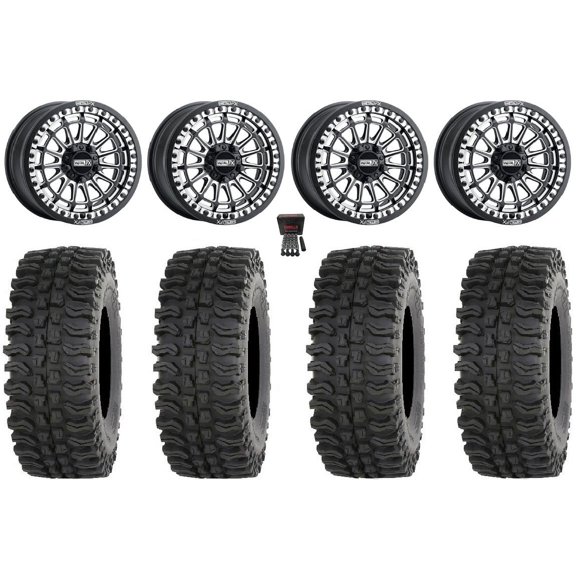 MetalFX Delta R Bdlk CC 15" Wheels Bk 32" BDC Tires Polaris RZR Turbo R & Pro R Ranger 1500 Xpedition