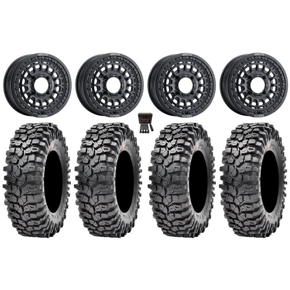 MetalFX Hitman Beadlock 15" Wheels Bk 32" Roxxzilla 396 Tires KawasakiMuleProFXT