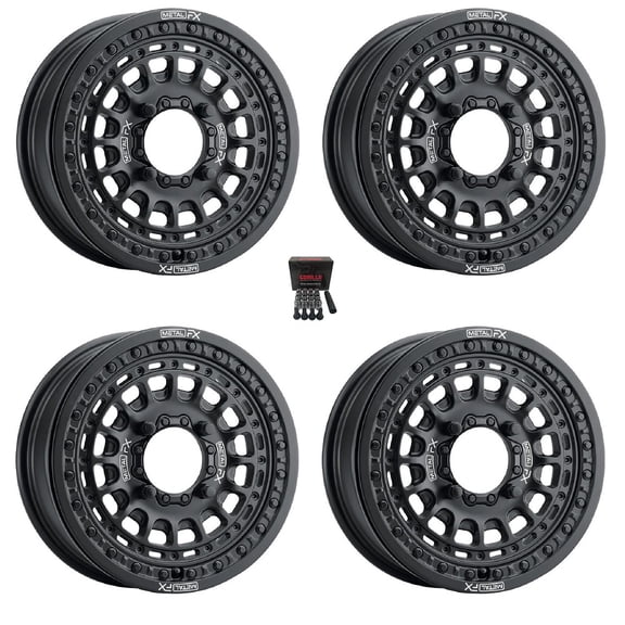 MetalFX Hitman Beadlock 15" Wheels Black Kawasaki Mule Pro FXT