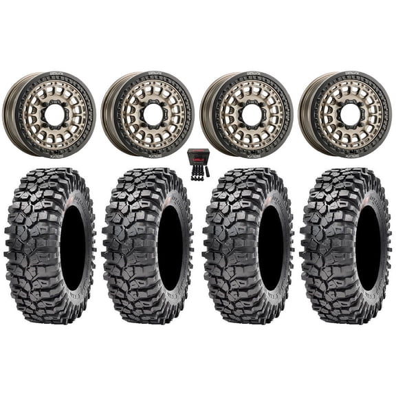 MetalFX Hitman Beadlock 15" Wheels Br 32" Roxxzilla 396 Tires KawasakiMuleProFXT