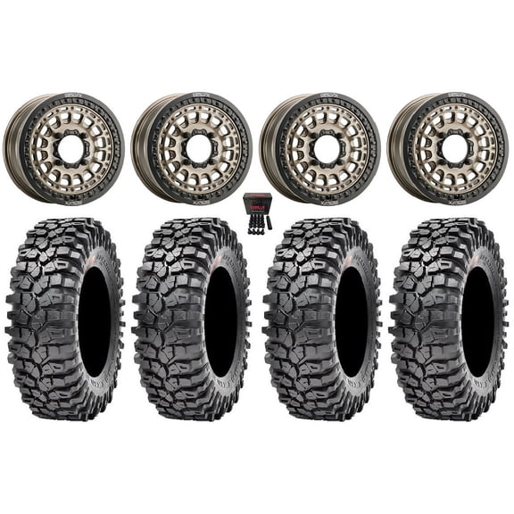 MetalFX Hitman Beadlock 15" Wheels Br 32" Roxxzilla 396 Tires KawasakiTeryxMule