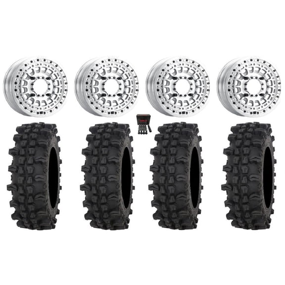 MetalFX Hitman Beadlock 15x6 Wheels Raw 32" ACP Tires Kawasaki Mule Pro FXT