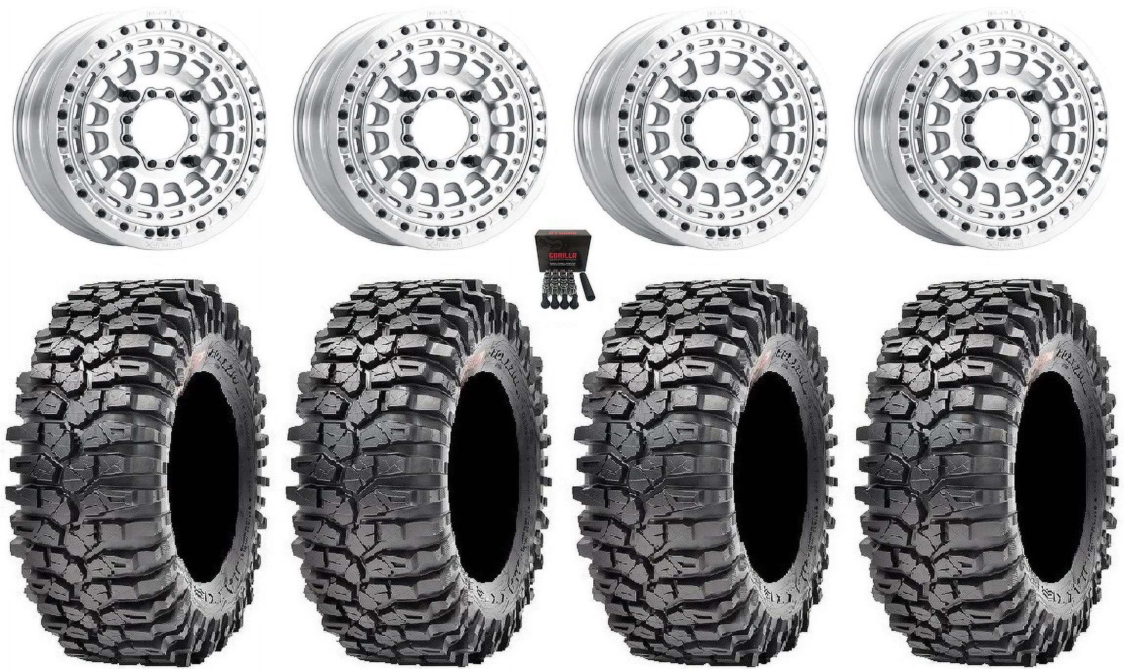 15x6 Rims MetalFX Hitman Beadlock 15x6 Wheels Raw 32