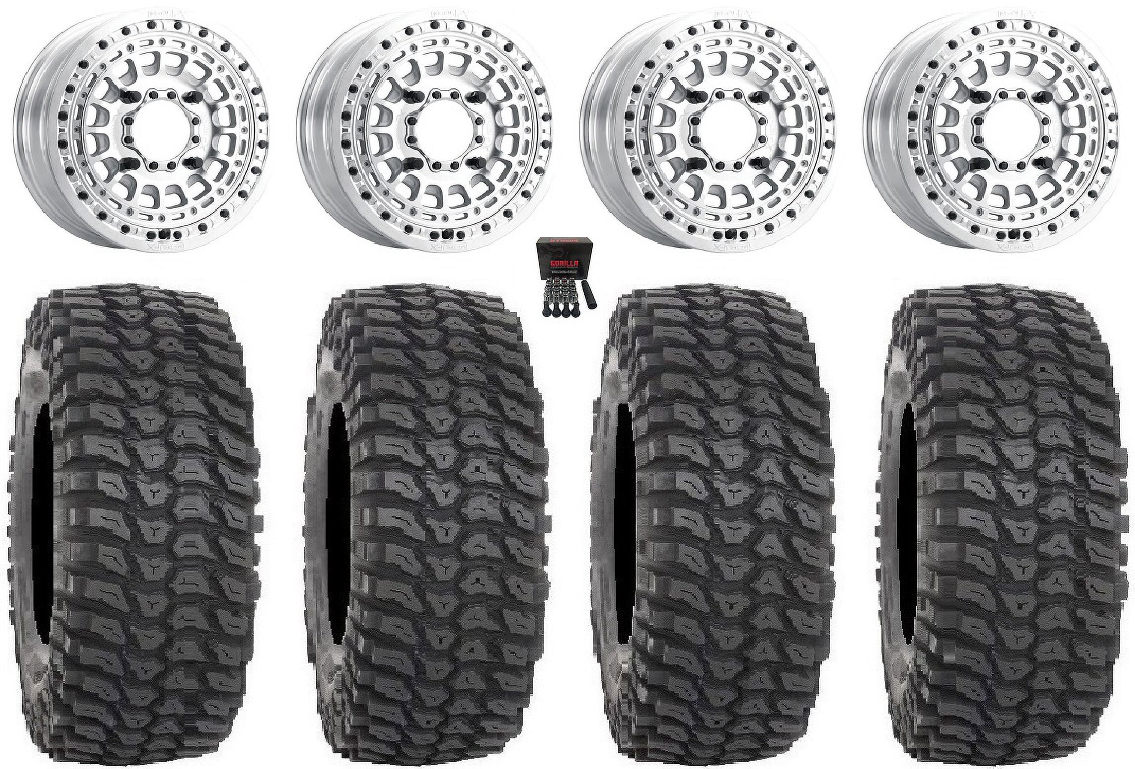 15x6 Rims MetalFX Hitman Beadlock 15x6 Wheels Raw 32