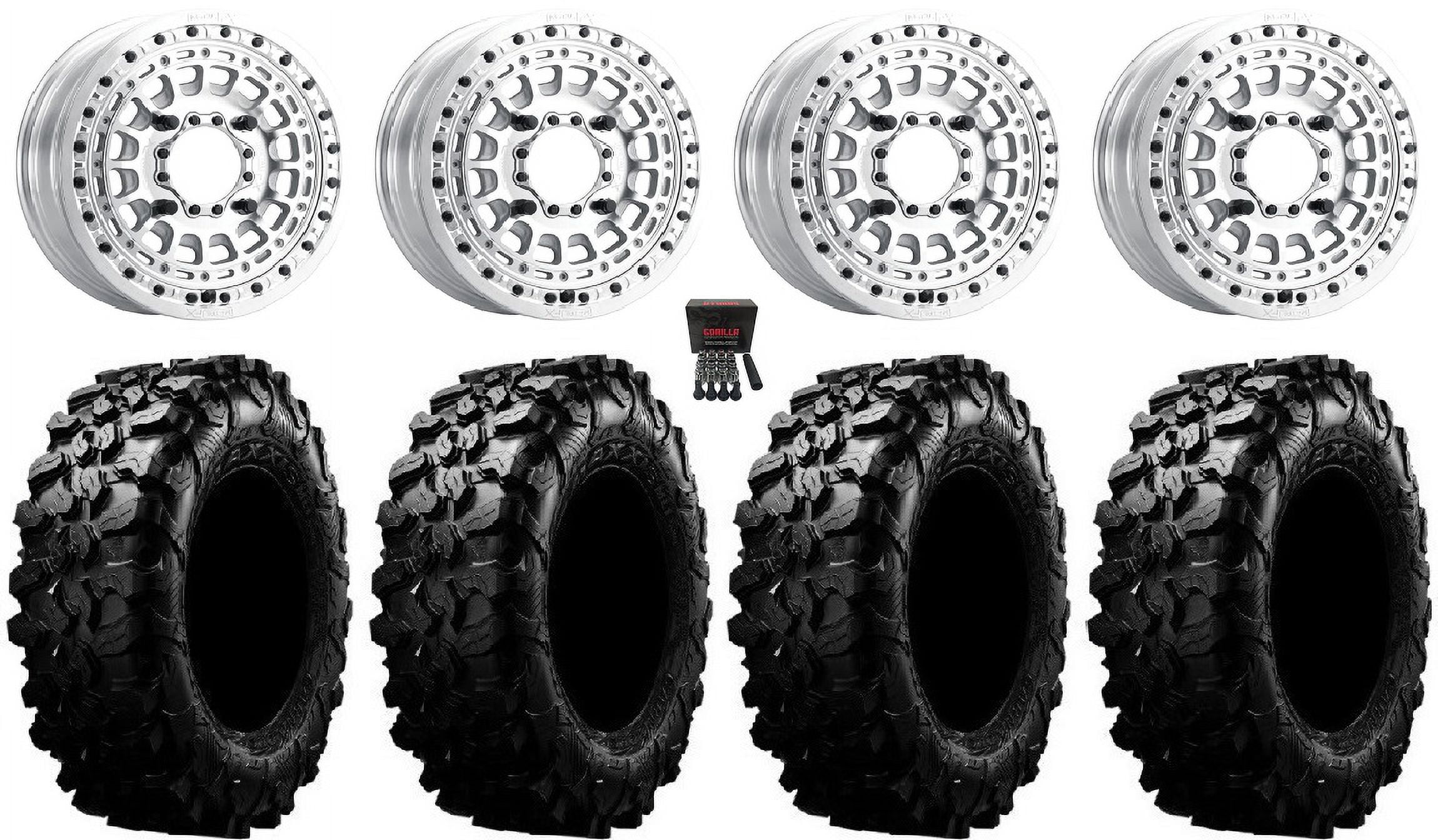15x6 Rims MetalFX Hitman Beadlock 15x6 Wheels Raw 33