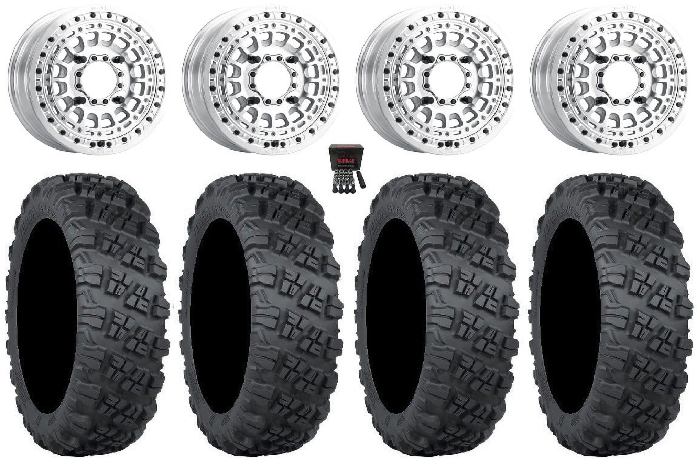 15x6 Rims MetalFX Hitman Beadlock 15x6 Wheels Raw 35