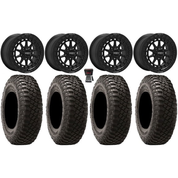 MetalFX Outlaw R Bdlk 15" Wheels Bk 35" BFG KM3 Tires Polaris RZR Turbo R & Pro R Ranger 1500 Xpedition