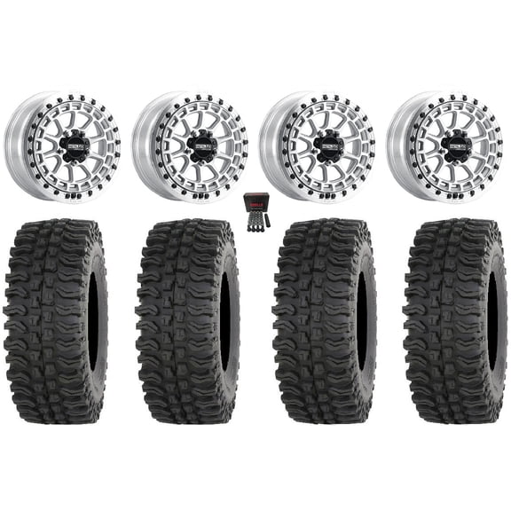 MetalFX Outlaw R Bdlk 15" Wheels Raw 32" BDC Tires Polaris RZR Turbo R & Pro R Ranger 1500 Xpedition