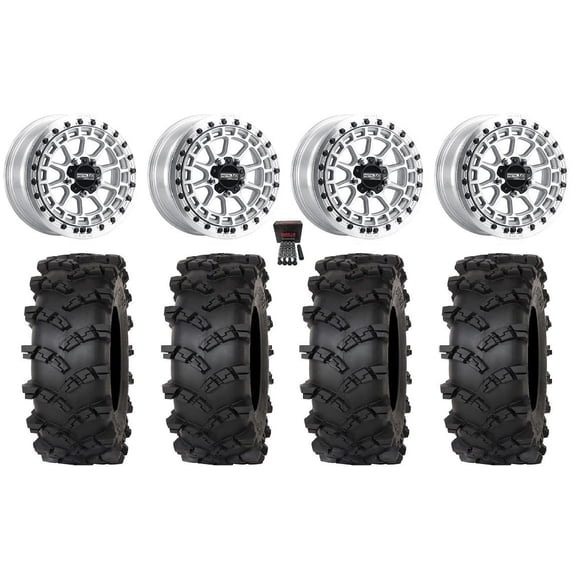 MetalFX Outlaw R Bdlk 15" Wheels Raw 33" Outlaw M/T Tires Polaris RZR Turbo R & Pro R Ranger 1500 Xpedition