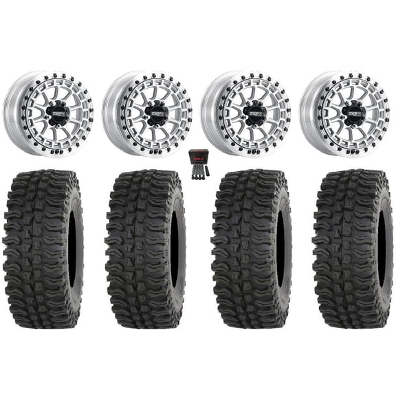 MetalFX Outlaw R Bdlk 15" Wheels Raw 35" BDC Tires Polaris RZR Turbo R & Pro R Ranger 1500 Xpedition