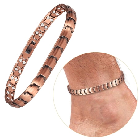 MetalJC Magnetic Copper Ankle for Men Women with 3500 Gauss Magnets, Adjustable Fashion Jewelry
