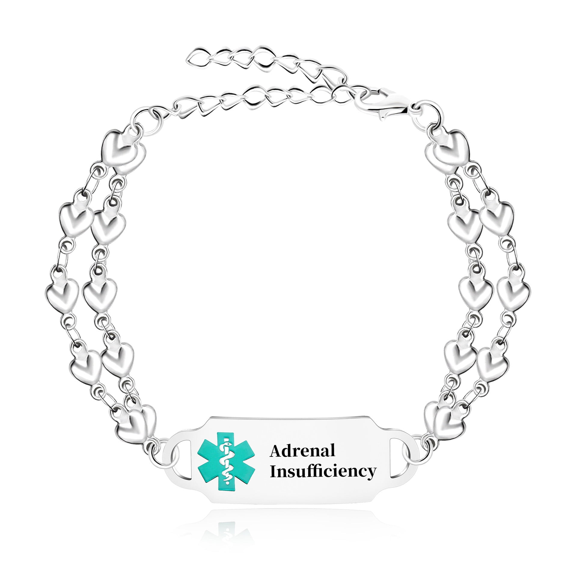MetalJC Stainless Steel Medical Alert ID Bracelet for Women