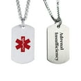 thumbnail image 1 of MetalJC Stainless Steel Medical Alert ID Necklace Pendants for Men Women, Engraved Adrenal Insufficiency, 1 of 7