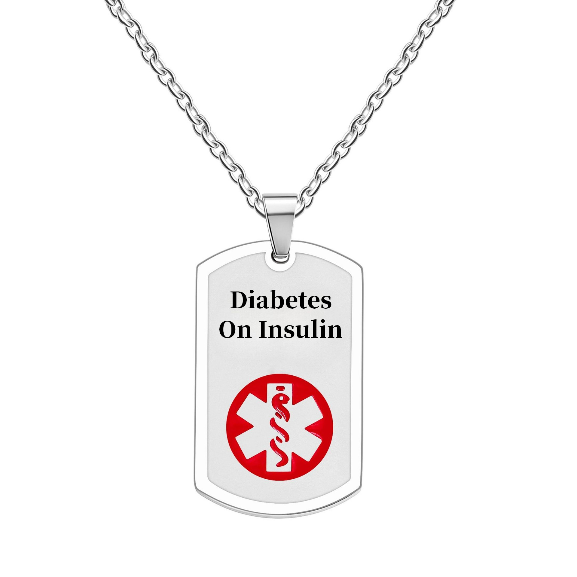 MetalJC Stainless Steel Medical Alert ID Necklace Pendants for Men ...