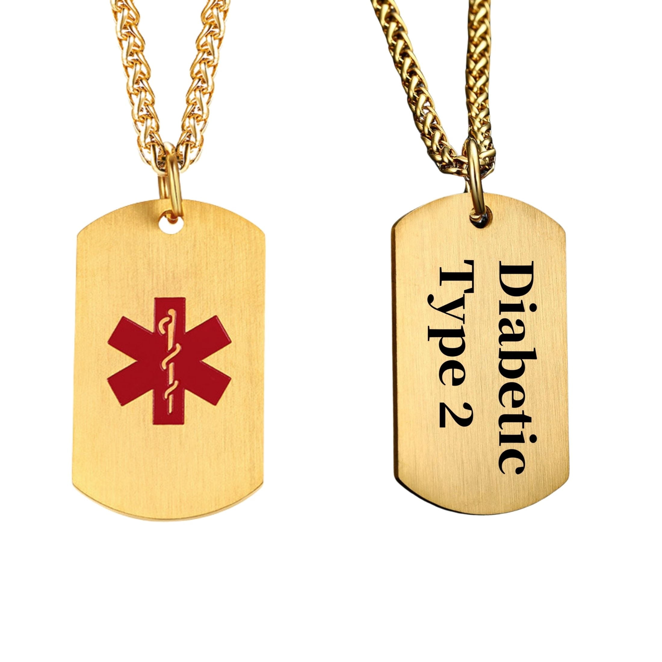 MetalJC Stainless Steel Medical Alert ID Necklace Pendants for Men