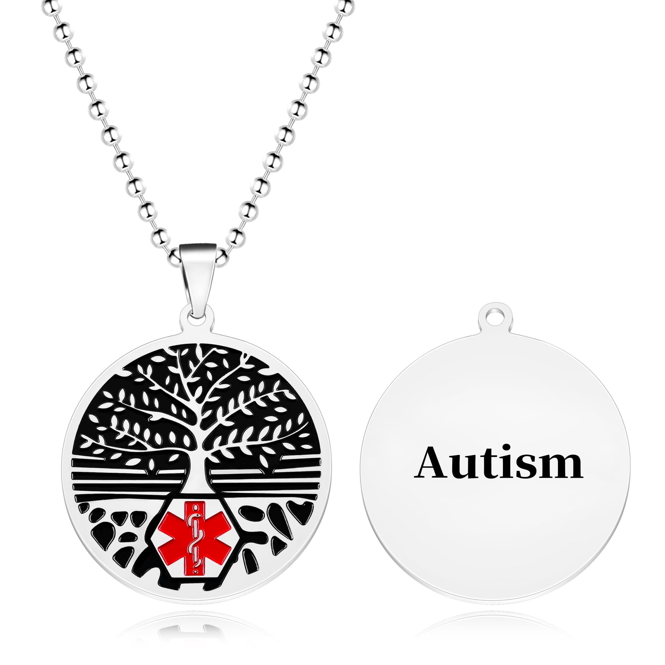 MetalJC Stainless Steel Tree of Life Medical Alert ID Necklace Pendants ...