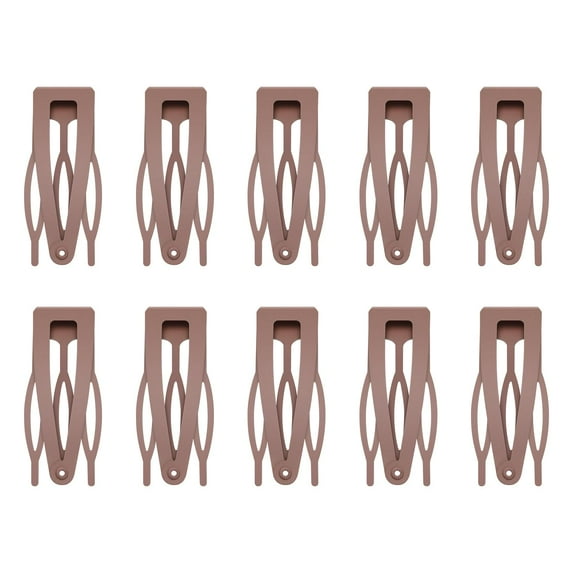10 Pcs Double Grip Hair Clips, Sightor Metal Snap Hair Clips Hair Barrettes for Women Hair Making Salon Supplies Hair Accessories (Brown)