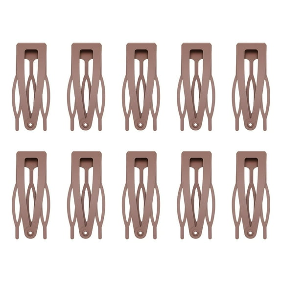 10 Pcs Double Grip Hair Clips, Sightor Metal Snap Hair Clips Hair Barrettes for Women Hair Making Salon Supplies Hair Accessories (Brown)