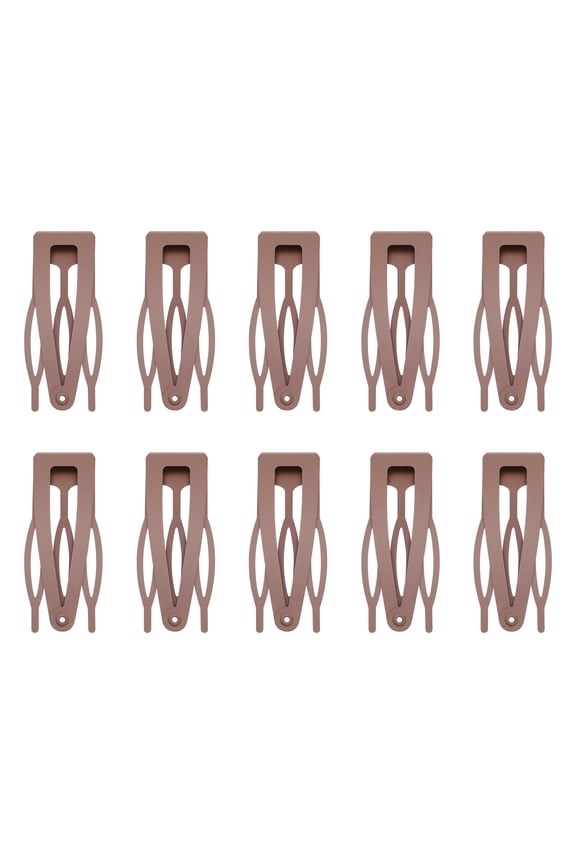 10 Pcs Double Grip Hair Clips, Sightor Metal Snap Hair Clips Hair Barrettes for Women Hair Making Salon Supplies Hair Accessories (Brown)