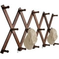 thumbnail image 1 of MetalM - 16 inch High Accordion Wall Hanger with 14 Hooks, Wooden Wall Expandable Coat Rack for Coat, Hats, Baseball Caps, Coffee Mug, Jewelry, 1 of 16