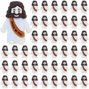 MetalM 50 Pcs Little Jesus Figures – Mini Rubber Jesus Toys Jesus Love You for Easter Egg Fillers Egg Hunts Religious Party Favors Gifts Hide and Seek Baptism Gifts Sunday School (Brown)