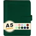 thumbnail image 1 of MetalM - A5 Binder 6 Ring,Mini Photocard Binder for A5 Filler Paper, Loose Leaf Personal Planner with Magnetic Buckle Closure(Olive Green), 1 of 13