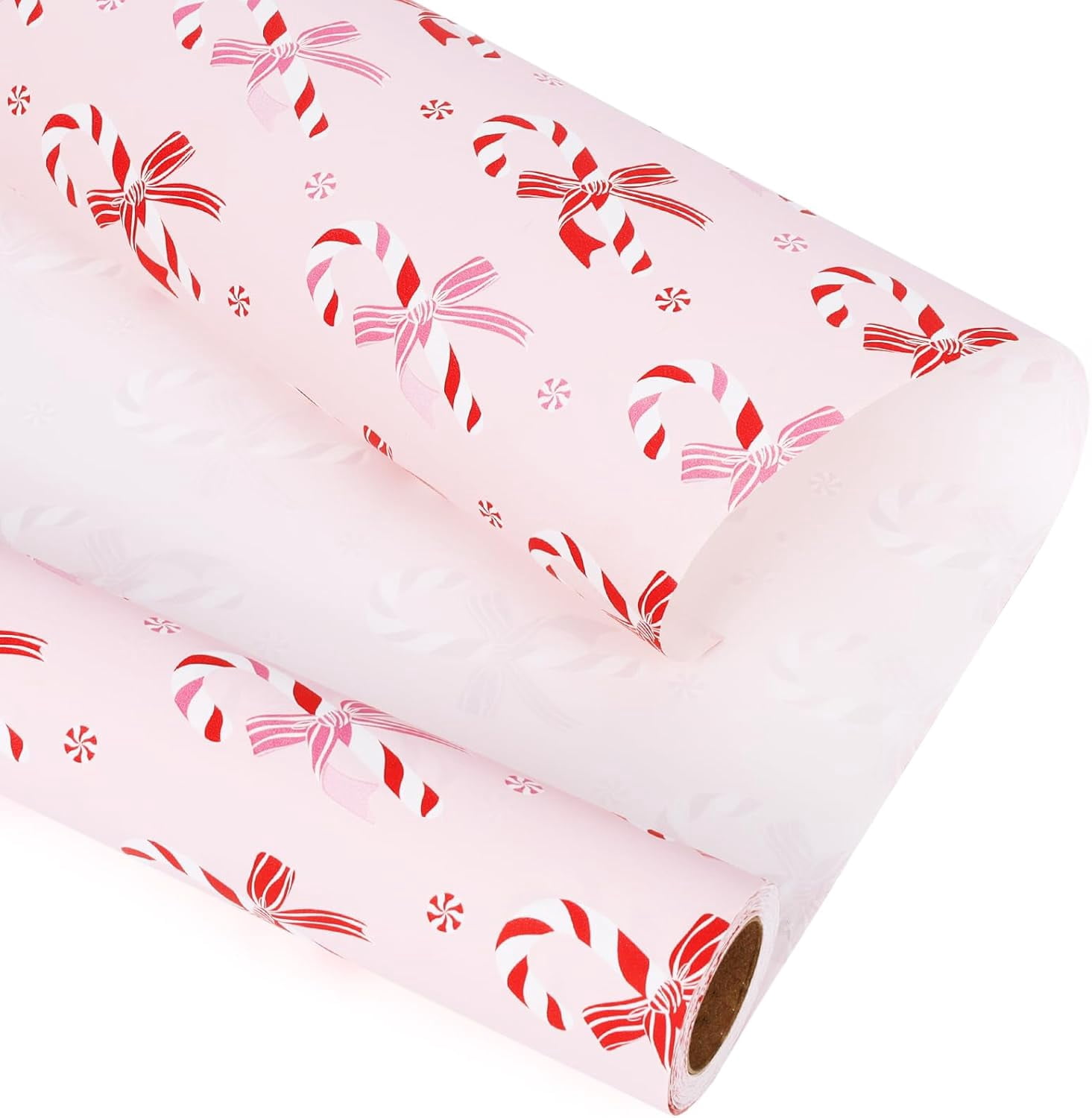 MetalM Pink Bow Christmas Wrapping Paper Roll - 17 Inches X 33 Feet (47 ...