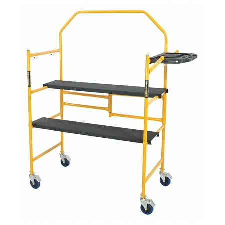 MetalTech 4 Ft Adjustable Portable Scaffolding Platform w/ Locking Wheels