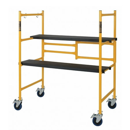 MetalTech 9 Ft High Adjustable Mini Mobile Scaffolding with Locking Wheels