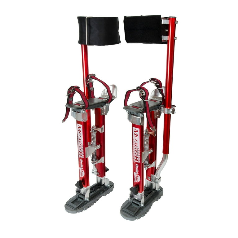 Buildman Grade 24 in. to 40 in. Adjustable Height Red Drywall Stilts Buildman Grade 24 in. to 40 in. Adjustable Height Red Drywall Stilts