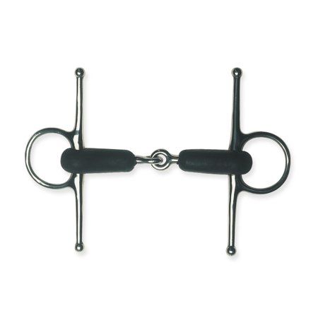 Metalab Jointed Rubber Full Cheek Snaffle Bit-19  5.25