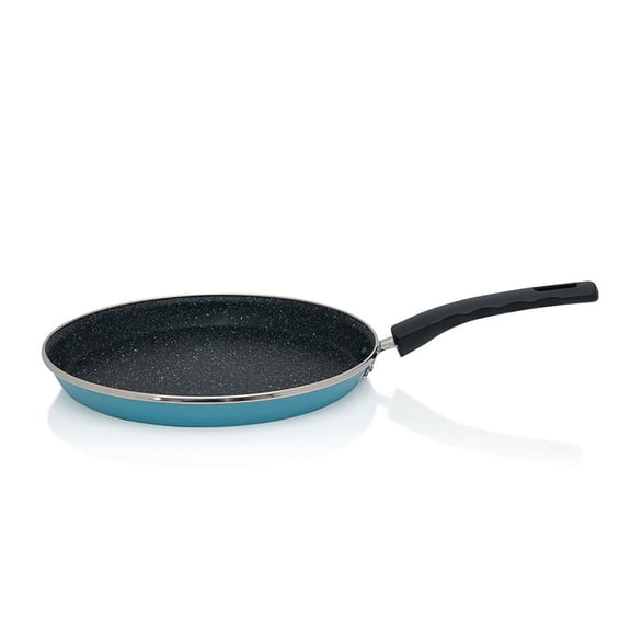 Metalac Miami Non-Stick Crepe Pan 9.8" (25 cm) Aluminum Nonstick Pancake Pan for Kitchen Flat Frypan for Egg, Blue