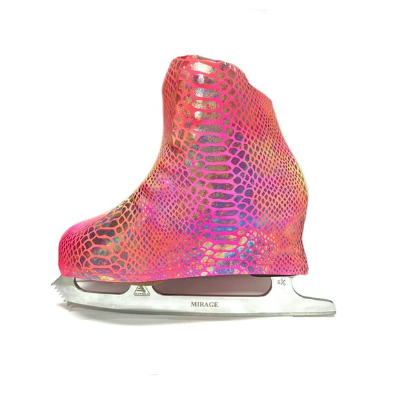 Metalic Ice Skating Boot Covers by Kami-So (Pink Anaconda, Child)
