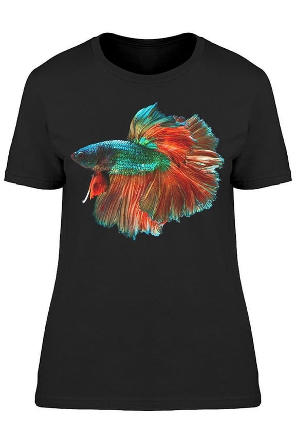 Metalic Orange Halfmoon Betta T-Shirt Women -Image by Shutterstock, Female Medium