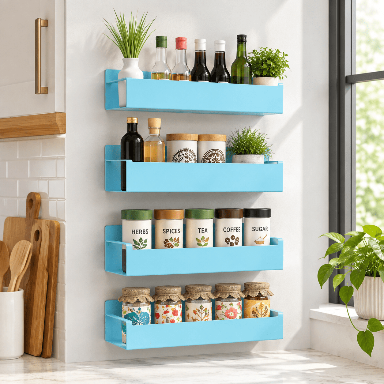 Refrigiration Racks Metalic Spice Rack For Refrigerator Blue 4 Pack - Walmart.com